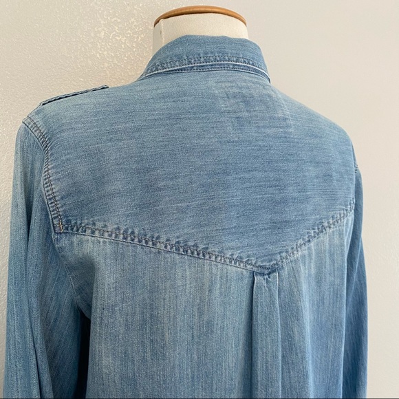 SOLD Express Boyfriend Denim Button Shirt Medium - Picture 4 of 7